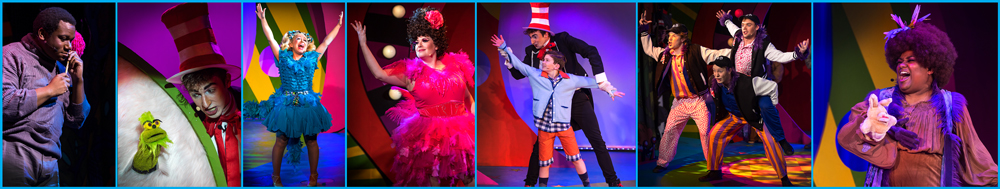 photo montage of characters in seussical