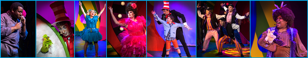 photo montage of characters in seussical