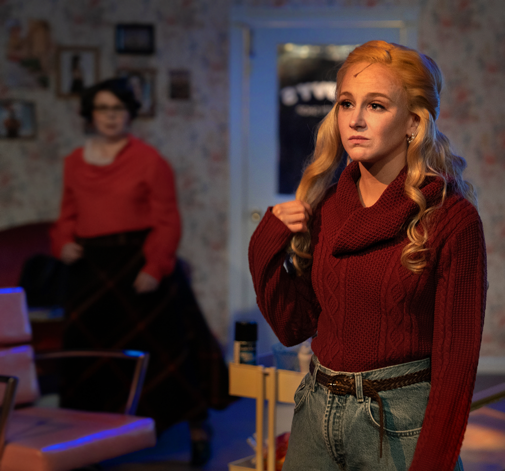 two actresses in dramatic scene
