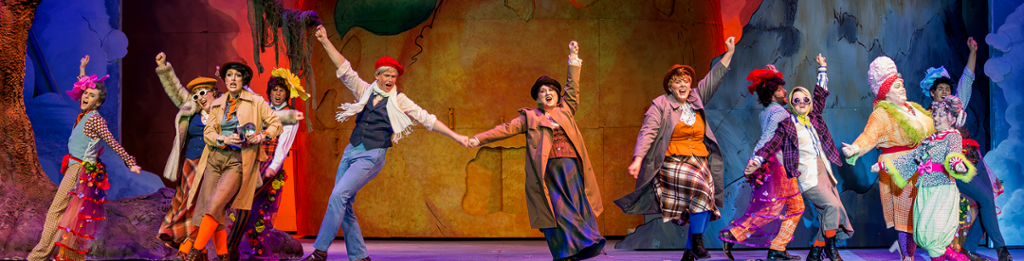 the entire ensemble of JAMES AND THE GIANT PEACH singing and dancing