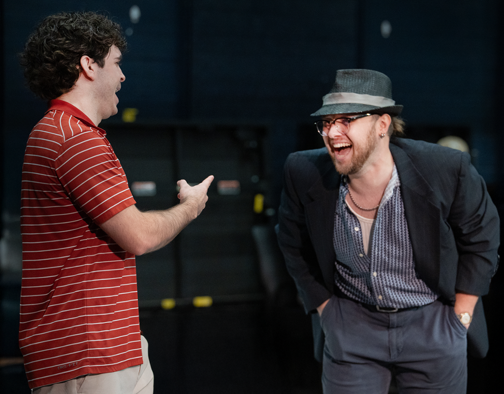 actors conversing during a scene