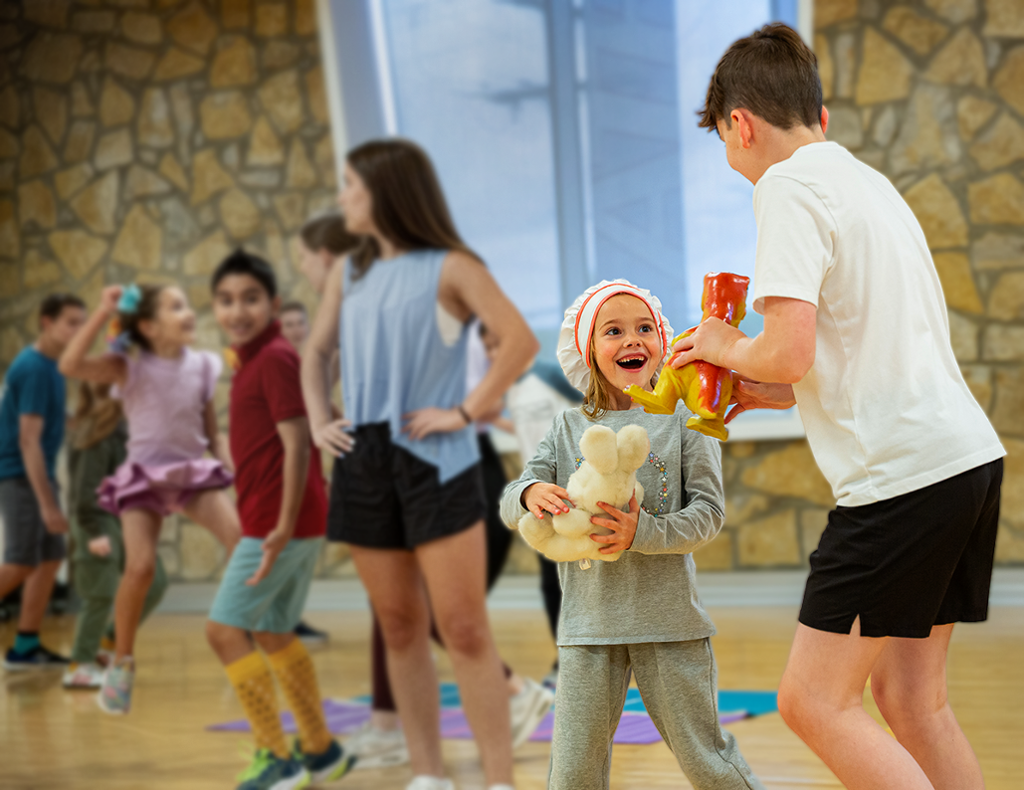 Kids acting in a scene