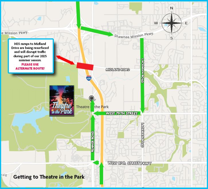 I435 at Renner Ramp Closure Detour Map - Use alternate route