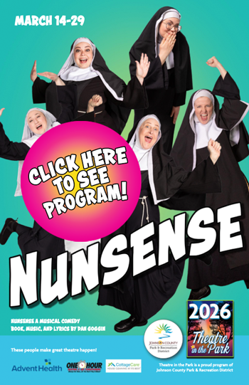 program cover for NUNSENSE featuring five nuns dancing