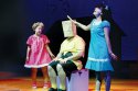 Emily Vargo, Andrew Schmidt (under the bag) and Joella Wolnick<br />
<em>You're A Good Man, Charlie Brown</em> • 2012